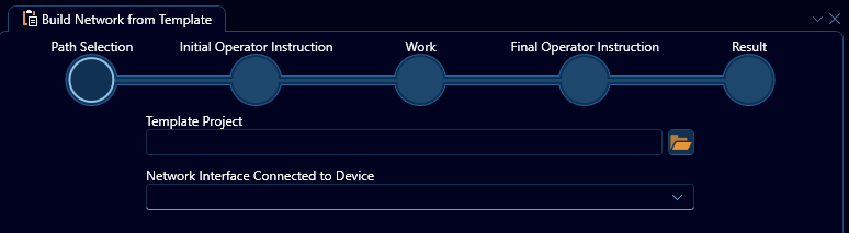 Build Network from Template interface