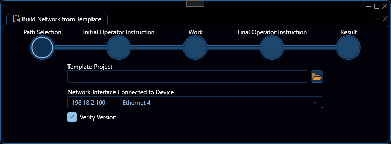 Build Network from Template interface