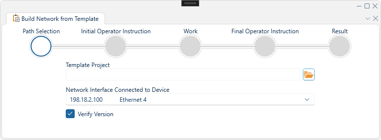 Build Network from Template interface