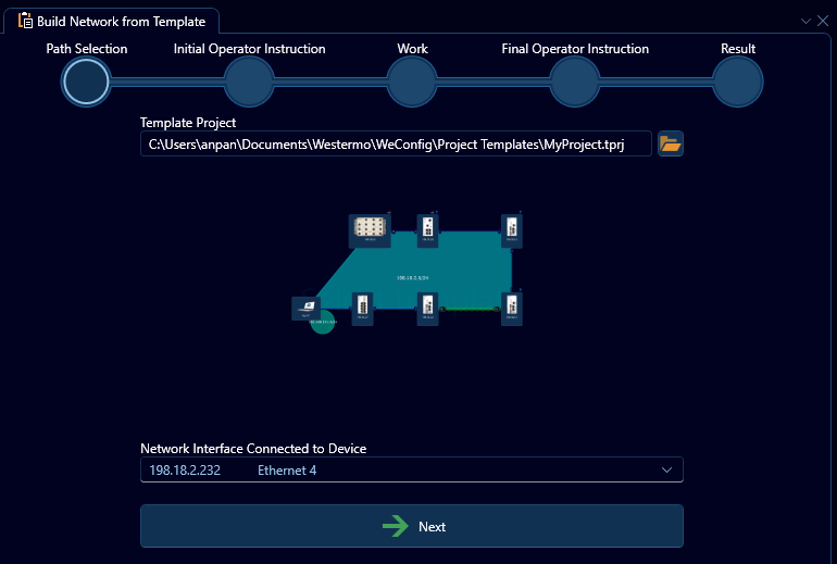 Build Network from Template - Step 1: Path Selection