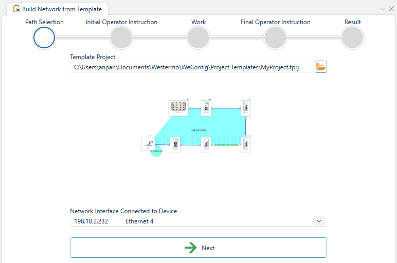 Build Network from Template - Step 1: Path Selection