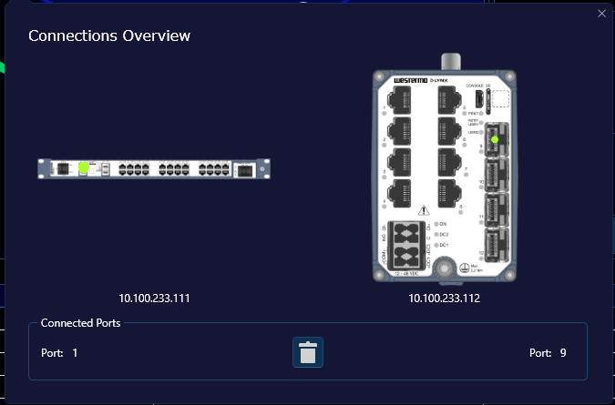 Depicted is the connection information flyout
