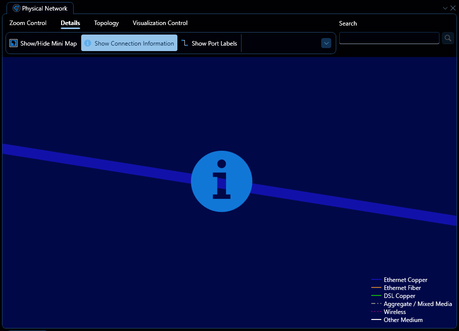 Depicted is the connection information button