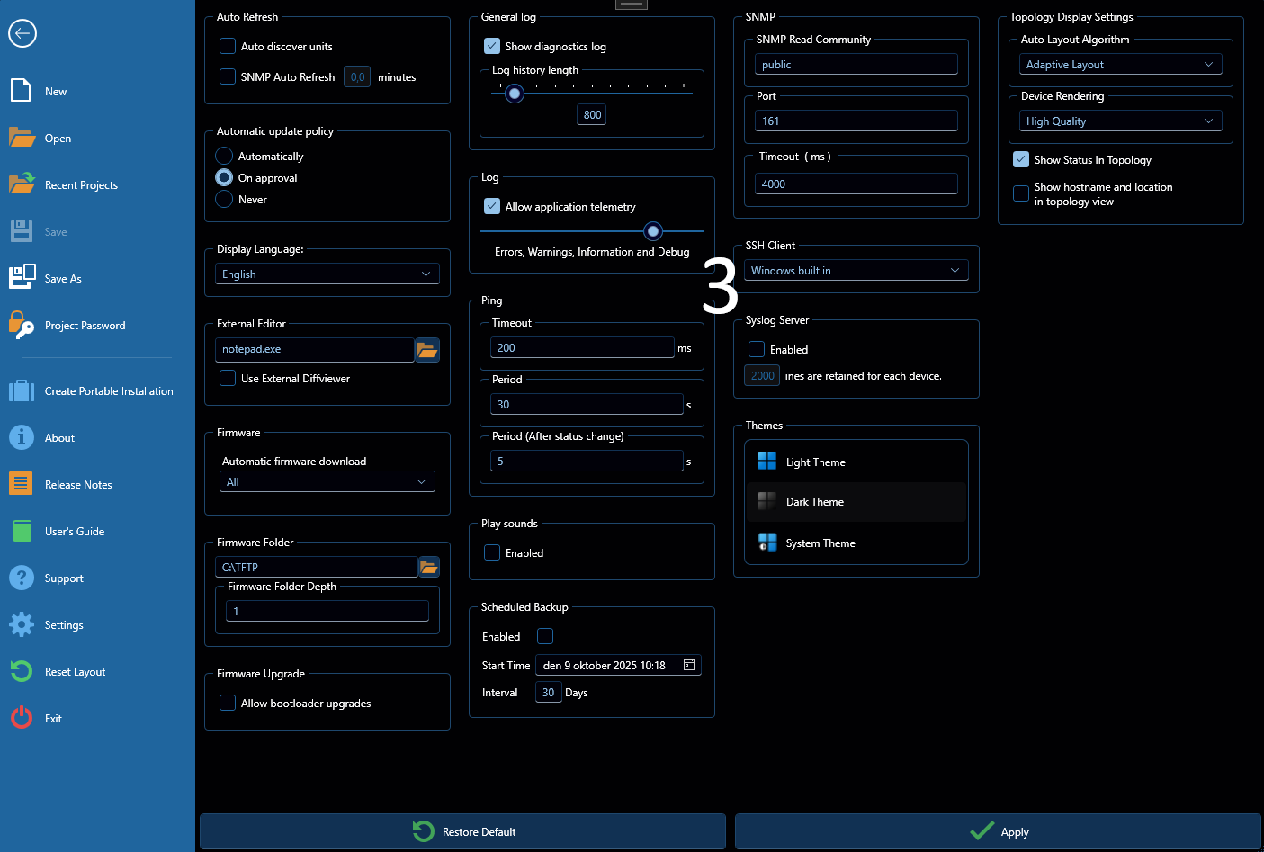 A section-divided image of the back interface of WeConfig