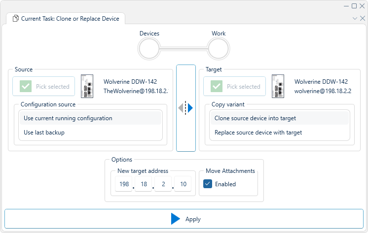 Clone/Replace interface