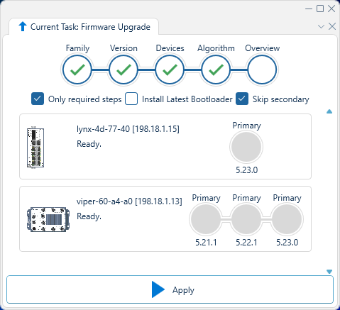 Depicted is an overview of the WeConfig firmware overview tab
