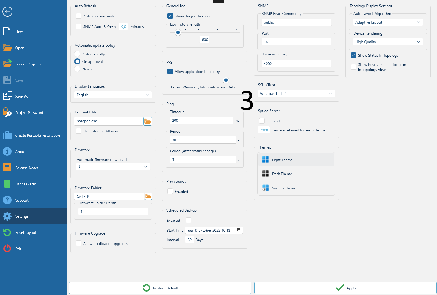 A section-divided image of the back interface of WeConfig