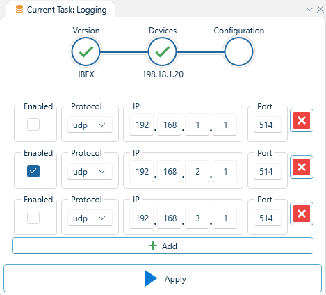Depicted is an overview of the WeConfig logging configuration tab