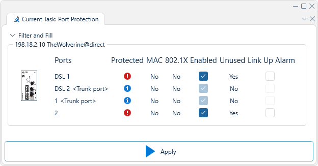 Port protection interface
